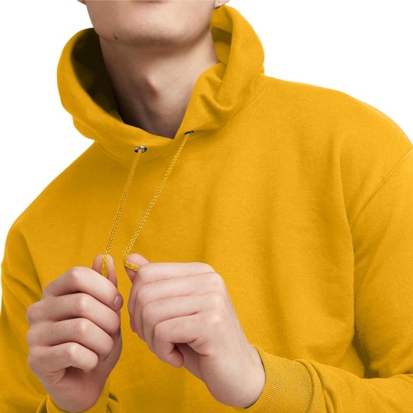 XL CUSTOM LSU Hanes Mens EcoSmart Gold Hand Bleach Hooded Sweatshirt w/LSU Patch - Picture 7 of 9